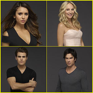 Nina Dobrev, Paul Wesley & Ian Somerhalder Go Dark for New 'Vampire Diaries' Cast Photos!