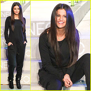 Selena Gomez Stands Out in Black at Adidas NEO Label Show