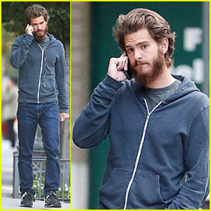 Andrew Garfield Keeps Himself Busy with a Phone Call in NYC