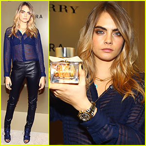 Cara Delevingne Flaunts Bra at My Burberry Appearance