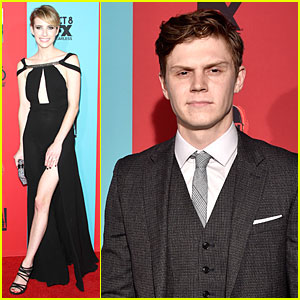 Emma Roberts & Fiance Evan Peters Are Perfect Hollywood Couple at 'American Horror Story: Freak Show' Premiere