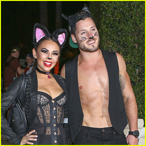 Janel Parrish & Val Chmerkovskiy Are The 'Cool Cats' For Halloween