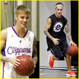 Justin Bieber Says When in Rome, Play Basketball!