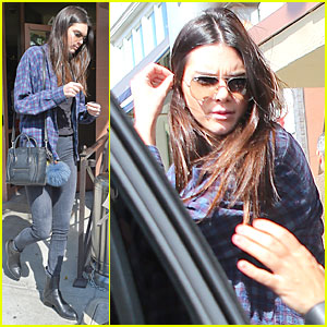 Kendall Jenner Is a Plaid Model at Lunch in Beverly Hills