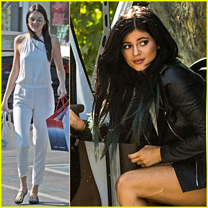Kendall & Kylie Jenner Meet Up With Their Friends On Separate Outings