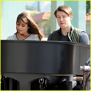 Lea Michele & Chord Overstreet Film 'Glee' Behind a Piano!