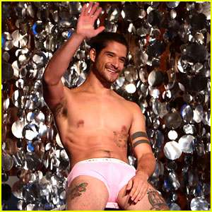 Tyler Posey Goes Shirtless in Just His Underwear for Ellen's Dunk Tank!