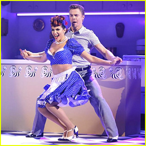 Bethany Mota & Derek Hough Honor 'I Love Lucy' for 'DWTS' Salsa - See the Pics!
