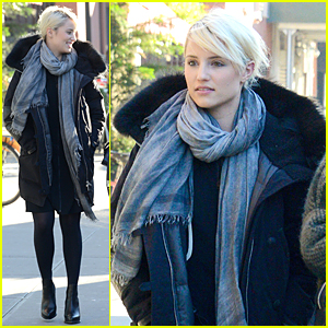 Dianna Agron Braves Cold NYC Weather During Shopping Trip
