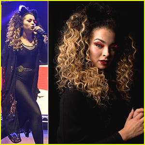 Ella Eyre Wears Red Hot Lashes For KISS FM Haunted House Party