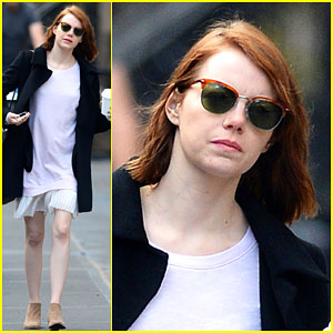 Emma Stone Rocks Bare Legs on a Cold NYC Day