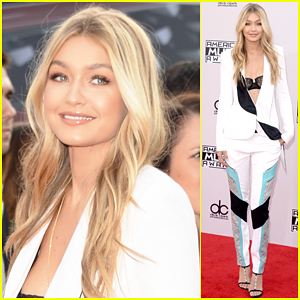 Gigi Hadid Shows Off Her Beautiful Smile at American Music Awards 2014!
