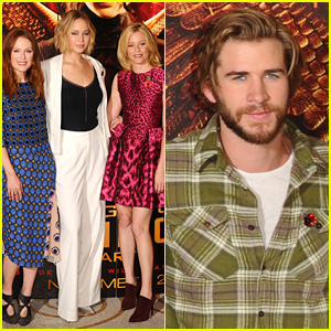 Jennifer Lawrence & Liam Hemsworth Buddy Up for 'Hunger Games: Mockingjay' Photo Call in London