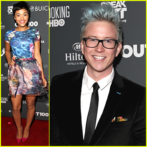 Tyler Oakley & Kiersey Clemons Step Out For Out100 2014!