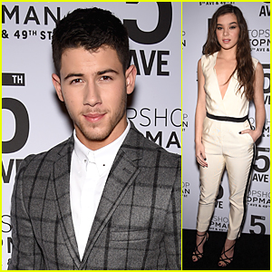 Nick Jonas & Hailee Steinfeld Dress Up For Topshop Topman Opening Dinner