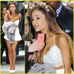 Ariana Grande Braves the Chilly Weather & Wears a Tiny Little Dress!