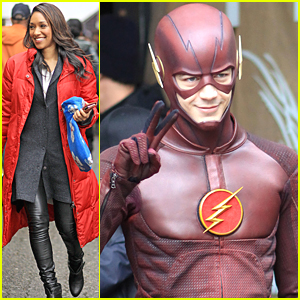 Grant Gustin & Candice Patton Film More 'Flash' Before Holiday Break