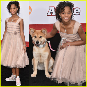 Quvenzhane Wallis Brings a Dog to the NYC 'Annie' Premiere!