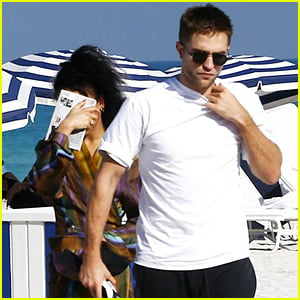 Robert Pattinson & FKA twigs Enjoy Relaxing Beach Day Together