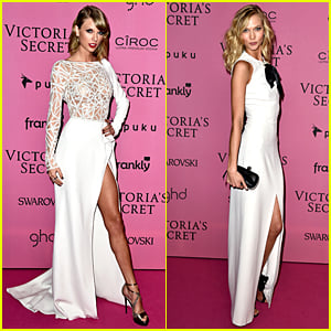 Taylor Swift Shows Sexy Leg in High-Slitted Dress at Victoria's Secret Fashion Show After Party