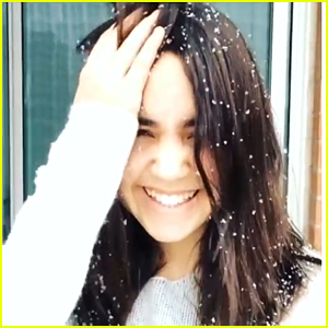 Bailee Madison Keeps Getting Distracted by the Snow in Toronto