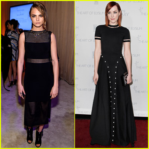 Cara Delevingne Rocks Mesh Dress at Pre-Golden Globes 2015 Party with Jena Malone