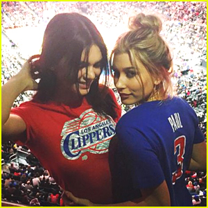 Hailey Baldwin Hits Up The Clippers Game With Kendall Jenner