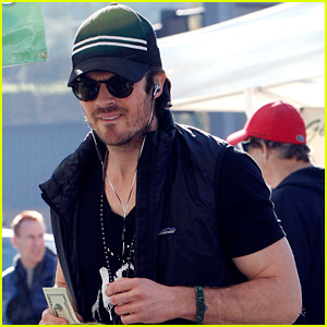 Ian Somerhalder Shows Off Muscles While Carrying Boxes at Farmers Market