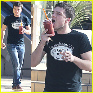 Josh Hutcherson Shows How Much He Loves His Smoothie By Licking the Cup