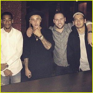 Justin Bieber Celebrates Calvin Klein Collaboration with Scooter Braun & Friends!