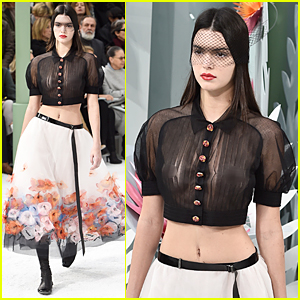 Kendall Jenner Rocks Sexy Sheer Top in Paris Fashion Show