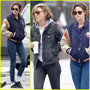 Kristen Stewart & Alicia Cargile Brave the Rain For Coffee