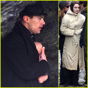 Theo James Cradles Fake Baby During Dramatic Scene in 'Secret Scripture'