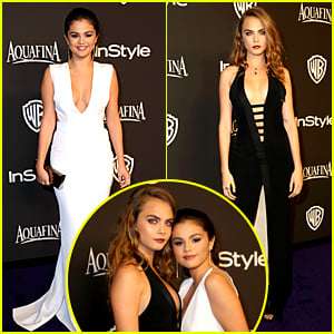 Selena Gomez & Cara Delevingne Are Beautiful BFFs at Golden Globes Parties!