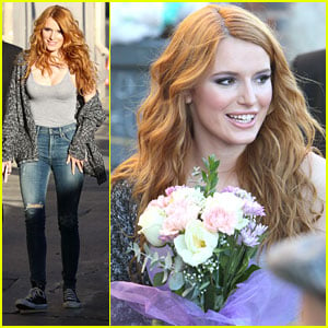 Bella Thorne Gets Flowers From Fans Before 'Jimmy Kimmel Live' Appearance