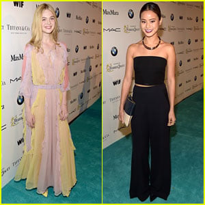 Jamie Chung Party Jumps For Pre-Oscar Celebrations with Elle Fanning