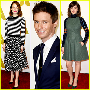 Emma Stone Mixes Her Prints at the Oscars Luncheon 2015