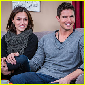 Italia Ricci & Robbie Amell Hit Up Hallmark Channel's 'Home & Family' Together