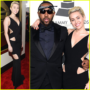 Miley Cyrus Goes Sleek in Black at the Grammys 2015