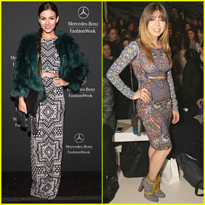 Victoria Justice Catches Snow Flakes After Mara Hoffman Fashion Show in New York City