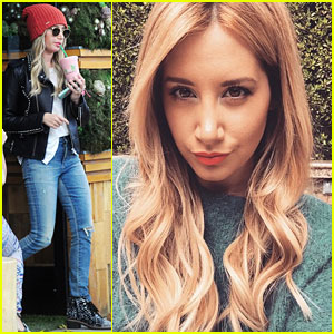 Ashley Tisdale Gets Her Hair Touched Up For 'Buzzy's'