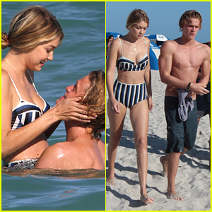 Shirtless Cody Simpson & Bikini-Clad Gigi Hadid Engage In PDA in the Ocean!