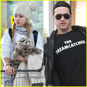 Dove Cameron Carries The Cutest Stuffed Animal Ever While Leaving Vancouver