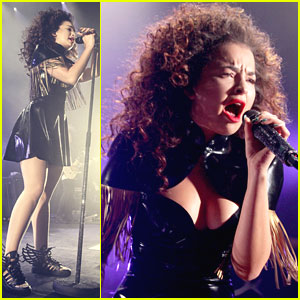 Ella Eyre Wears Fringed Cape & Winged Sneakers For Roundhouse Concert