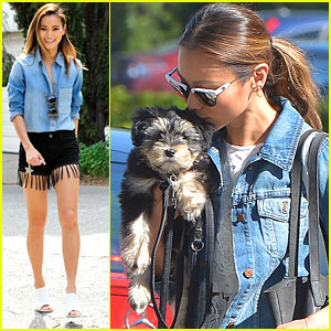 Jamie Chung Takes Ewok To The Park For A Game of Fetch