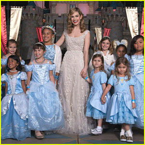Lily James Makes Dreams Come True At Disneyland For 'Cinderella' Screening