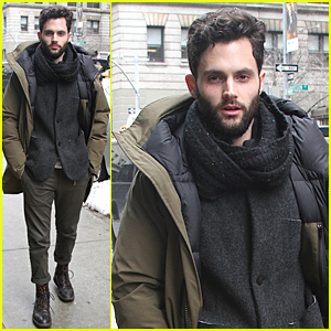 Penn Badgley Bundles Up For Chilly NYC
