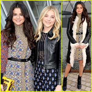 Selena Gomez & Chloe Moretz Hang Out Together at Louis Vuitton Show