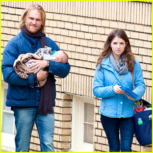 Anna Kendrick Cares For A Baby on 'Table 19' Set