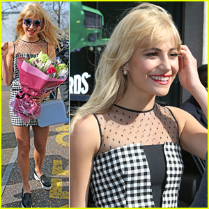 Pixie Lott Promotes 'Puttin' On The Ritz' With Cool, Funky Glasses